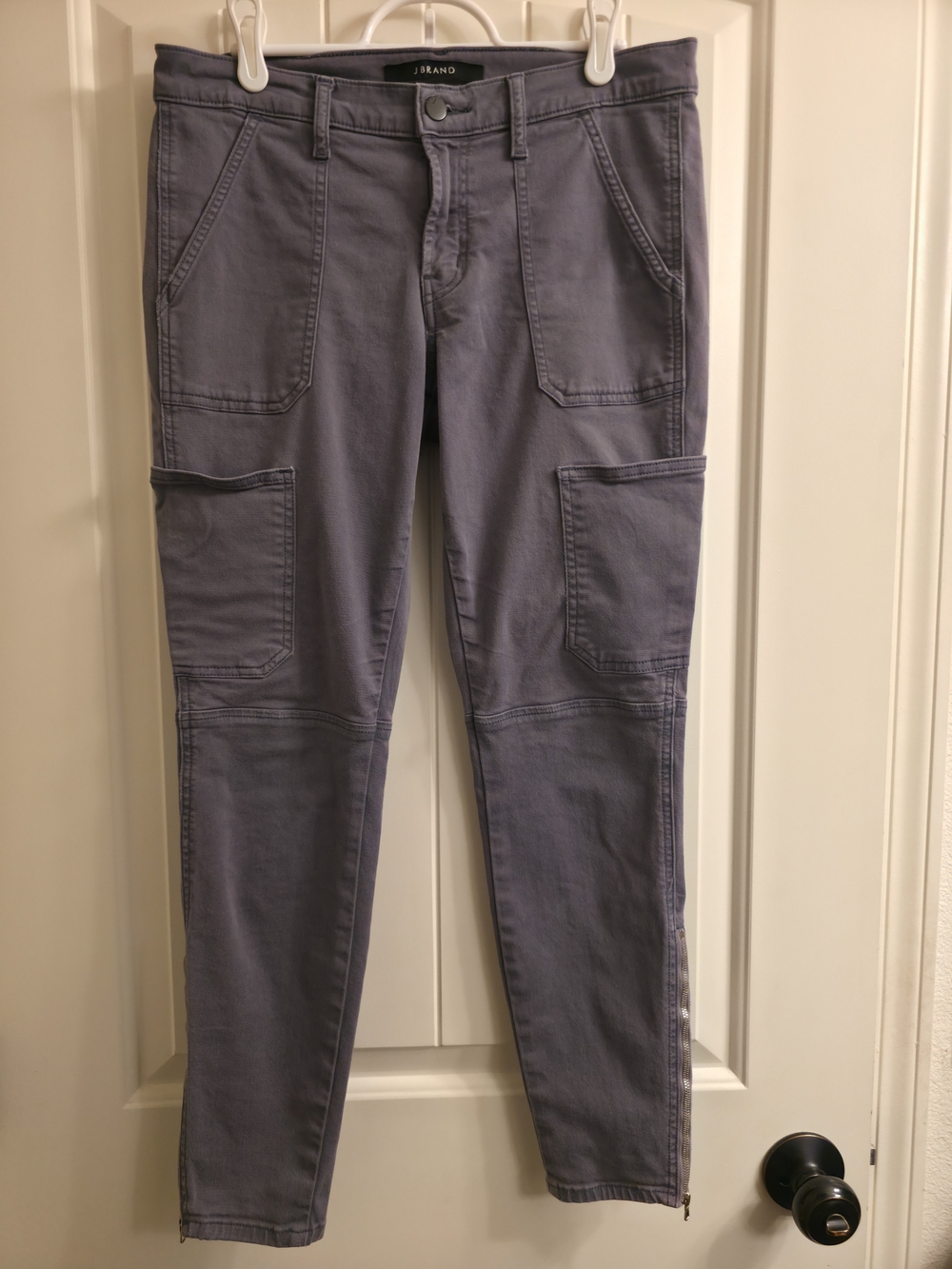 J Brand Women's Skinny Utility Mid Rise Ankle Zip Pant Size 28 Sharkskin